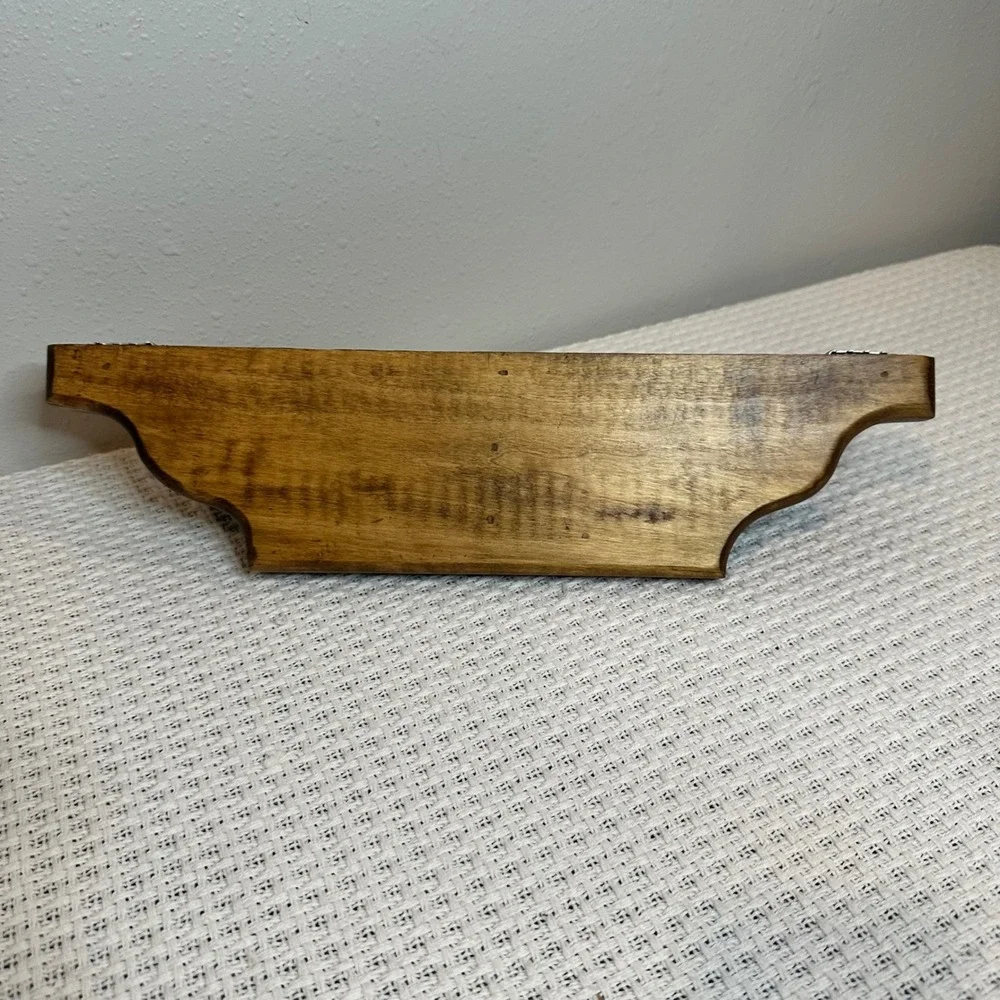Wall Shelf Brown Wood Wheat Carved Rustic Decor Vintage Farmhouse 16x6 Natural